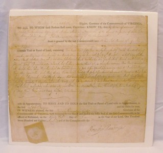 Virginia Land Grant Document